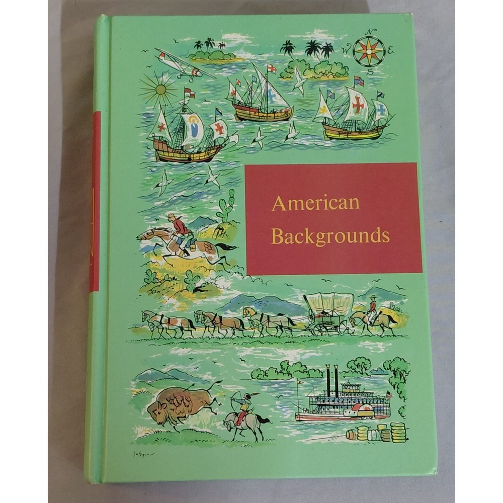 Vintage 1958 Through Golden Windows American Backgrounds Grolier Hardcover Book